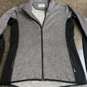 Marc New York Black and Gray Herringbone Jacket Fleece Lining Size M Athletic